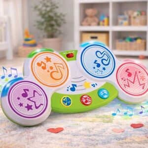 HAP-P-KID Magic Light Up Touch Drum/Music Bongos Toy - Like New Condition
